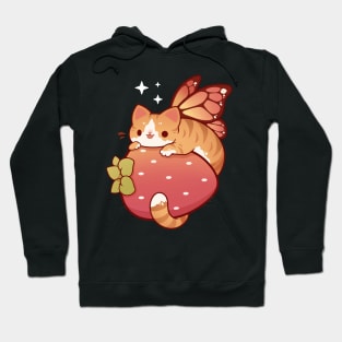 Orange fairy cat with strawberry Hoodie